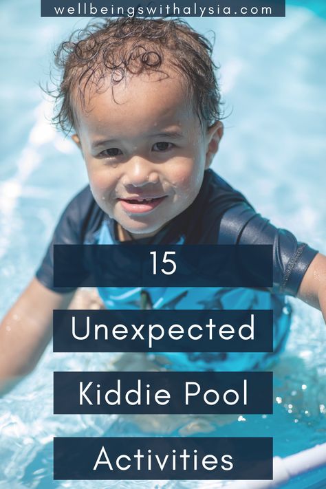 Keep the summer going with these 15 activities that will keep you cool and your kids entertained. No need to break out the big pool just yet! The kiddie pool is perfect for when it's too hot, but not quite time to get into the water. These are some of our favorite ways to use this fun toy indoors and in the backyard. This post includes 5 infant-friendly activities, 5 toddler-friendly activities, and 5 preschooler-friendly activities. We hope you enjoy them as much as we do! Toddler Pool Activities, Pool Activities For Toddlers, Kiddie Pool Activities, Pool Activities For Kids, Kiddie Pool Games, Fun Pool Games, Activities For Infants, Swimming Games, Big Pool