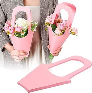 Flowers Bag Packaging, Valentine's Day Gift Bag With Top Handle, Trendy Flower-shaped Bag For Gifts, Pink Flower-shaped Shoulder Bag As Gift, Pink Floral Print Bag For Gift, Party Home Decoration, Bouquet Bag, Bouquet Box, Retail Bags