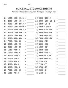 Place Value to 10000 Math Worksheet Site | Learning Printable Maths Worksheets Grade 2 Place Value, Number Place Value, Maths Worksheet, Homework Activities, Place Value Worksheets, Free Printable Math Worksheets, Math Place Value, School Mom, 2nd Grade Math Worksheets