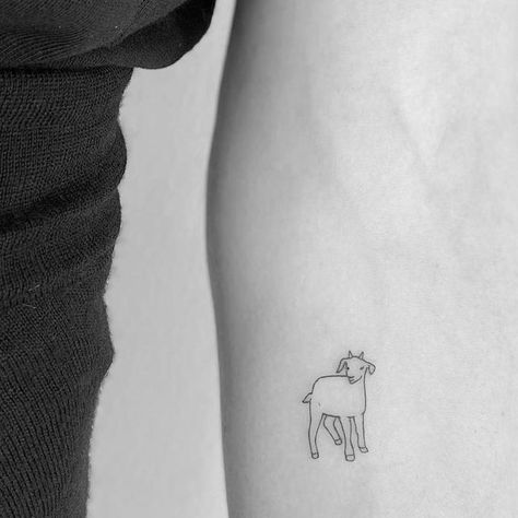 Matching Goat Tattoos, Simple Goat Tattoo, Tiny Goat Tattoo, Fine Line Goat Tattoo, Goat Outline Tattoo, Small Goat Tattoo, Goat Tattoo Minimalist, Minimal Goat Tattoo, Goat Tattoo Cute