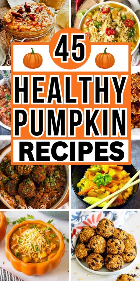 Easy healthy pumpkin recipes for fall, including savory dinner foods, breakfast ideas, and fall snacks with canned or fresh pumpkin. Healthy Gf Pumpkin Recipes, Heart Healthy Pumpkin Recipes, Recipes For Fresh Pumpkin, Healthy Things To Make With Pumpkin Puree, Roasted Pumpkin Recipes Healthy, Fresh Pumpkin Recipes Healthy, 100 Pure Pumpkin Recipes, Healthy Canned Pumpkin Recipes, Healthy Recipes With Canned Pumpkin