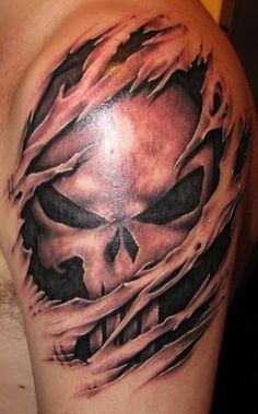 3d skull tat, I would add a little red to the skull to give it a deep in arm look. Tattoo On, Skull Tattoo, A Man, For Men, Tattoos, Skin