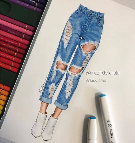 Tutorial Dasi, Denim Drawing, Denim Fashion Illustration, Fashion Illustration Tutorial, Fashion Illustration Collage, Fashion Design Books, Fashion Design Template, Fashion Illustrations Techniques, Fashion Illustration Sketches Dresses