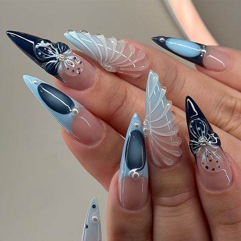 Materials: gel nail, long stiletto tips Greetings and welcome to my store. Hope you find a style you like. ✋🙆I only work with high-quality materials to create sturdy & long-lasting luxury press on nails that you can trust on. My nails will last for:1- 2 days using adhesive tab (provided with the nail set) 2- 3 weeks using nail glue. You can reuse all of the nails multiple times if you take care of them. Follow the instructions provided with the nail set. 💮Please follow the instruction size mea Seashell Nails, Easy Nails, Her Nails, Vacation Nails, Unique Acrylic Nails, Nail Swag, White Nail, Diy Nail Art, Cat Kuku