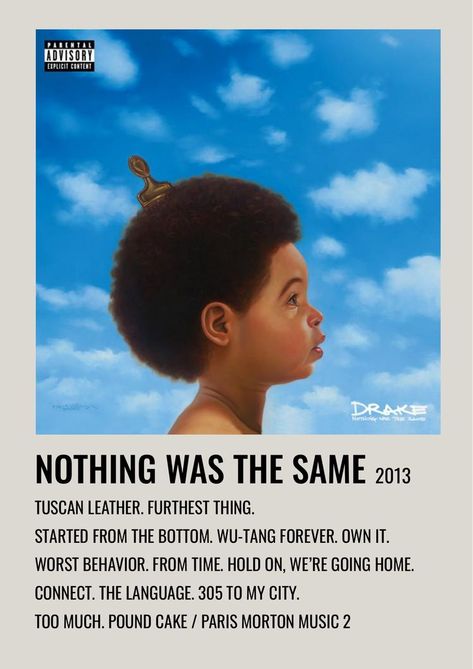 Nothing Was The Same, Drake Album Cover, Drake Album, Drakes Album, Rap Album Covers, Music Cover Photos, Minimalist Music, Music Poster Ideas, Vintage Music Posters