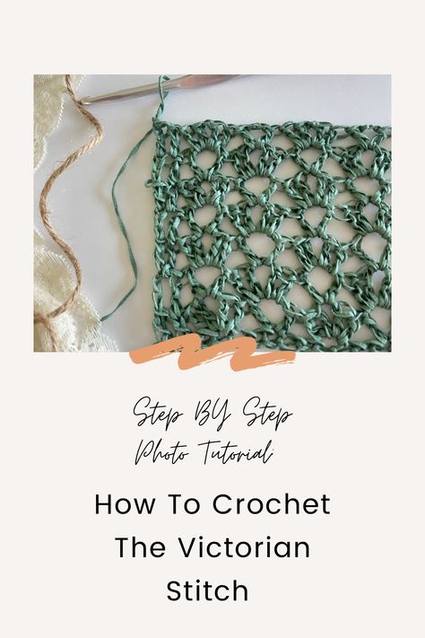 Learn how to crochet the Victorian Stitch with this free stitch tutorial from Cactus And Lace Designs. This crochet tutorial is beginner friendly with photos for every step. Click to find the Victorian Stitch Crochet Tutorial! CactusAndLaceDesigns.com #Crochet #Crochettutorial Victorian Stitch Crochet, Lacy Tunisian Crochet Stitches, Crochet Lacy Stitches, Lace Stitch Crochet, Crochet Lace Stitches, Lacy Crochet Stitches, Tunisian Crochet Lace, Victorian Crochet Patterns, Lace Crochet Cardigan