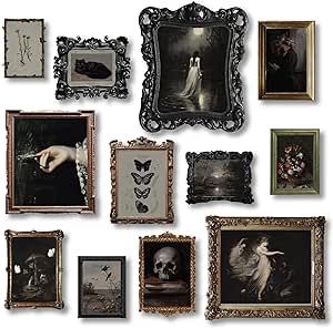 97 Decor Dark Academia Decor - Victorian Gothic Wall Art Prints, Dark Moody Decor Aesthetic Pictures, Creepy Goth Posters Vintage Gothic Painting for Home Bedroom Decorations (8x10 Unframed) Trinket Wall, Dark Moody Decor, Goth Posters, Victorian Gothic Decor, Gothic Painting, Decor Dark Academia, Dark Academia Wall, Gothic Wall Decor, Picture Gallery Wall