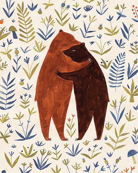 Podniecało nas każde plugawe głupstwo mające choćby najmniejszy związek z miłością.  http://facebook.com/fabrykadygresji Hug Illustration, Bus Art, Brown Bears, Bear Illustration, Bear Art, Art Plastique, Of Wallpaper, Cute Illustration, Animal Illustration