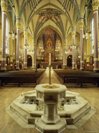 My husband did the marble work on this Baptismal Font at Cathedral of the Madeleine