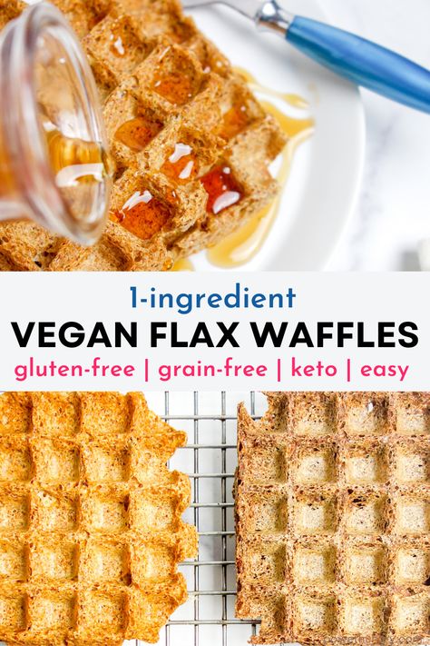 Flax Waffles, Paleo Waffles, Zero Carb Foods, Healthy Waffles, Baking Easy, Vegan Waffles, Flax Seed Recipes, Keto Vegan, Oil Free Vegan