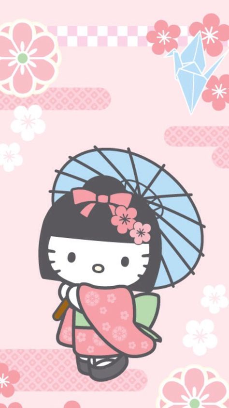 Kimono Wallpaper, Hello Kitty Kimono, Tokidoki Characters, Japanese Pop Art, Hello Kitty Tattoos, Hello Kitty Images, Hello Kitty Themes, Kitty Images, Hello Kitty Characters