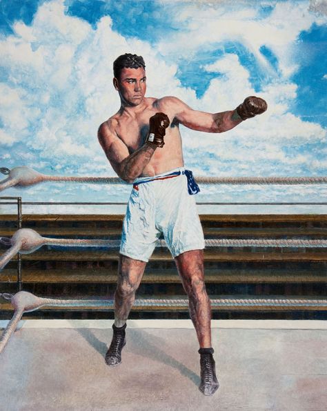 Jack Dempsey original art attributed to Kevin Rekis Mma Techniques, Boxing Artwork, Football Nostalgia, Muhammad Ali Poster, Boxing Art, Boxing Legends, Jack Dempsey, Boxing Techniques, Richard Johnson