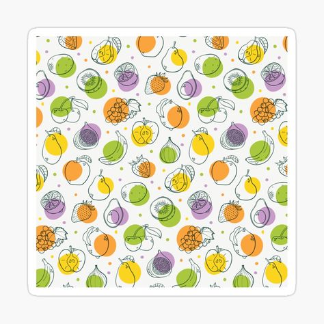 Get my art printed on awesome products. Support me at Redbubble #RBandME: https://www.redbubble.com/i/sticker/Fruit-Hand-Drawn-by-CaliCountryLife/67178282.JCQM3?asc=u Fruit Logo Design Ideas, Fruit Logo Design, Fruit Logo, Fruit Icons, Food Pattern, Aesthetic Lockscreens, Food Patterns, Pet Logo Design, Wallpaper Pattern