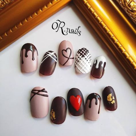 Desain Salon Kuku, Food Nails, Valentine Nail Art, Nail Art Designs Videos, Kawaii Nails, Cute Nail Art, Minimalist Nails, Nail Art Inspiration, Makati