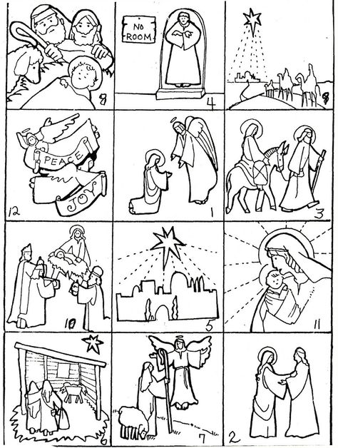 ELEMENTARY SCHOOL ENRICHMENT ACTIVITIES: CHRISTMAS STORY SEQUENCE AND WRITING Christmas Story Coloring Pages, Nativity Color By Number Free Printable, Nativity Word Search For Kids, Nativity Activity Sheets, Story Sequencing Pictures, The Story Of Jesus Birth For Kids, Nativity Silhouette, Christmas Art For Kids, Nativity Story