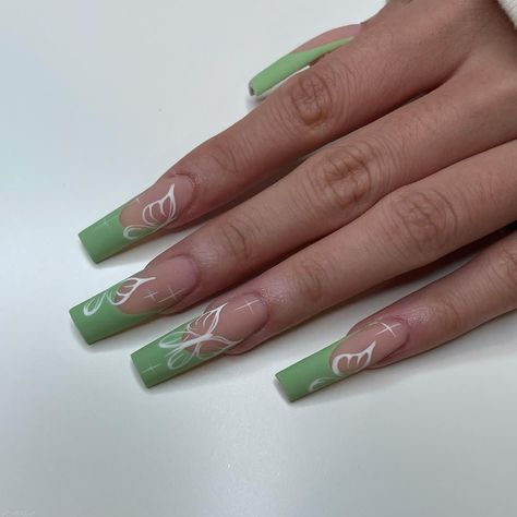 Nails Acrylic Melanie Martinez, Nail Ideas Melanie Martinez, Concert Nails, Trilogy Tour, Green Acrylic Nails, Classy Acrylic Nails, Long Acrylic Nails Coffin, Long Square Acrylic Nails, Acrylic Nails Coffin Short