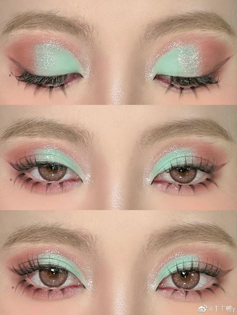 Cotton Candy Eye Makeup, Pastel Makeup, Cute Eye Makeup, Doll Eye Makeup, Makeup Shades, Magical Makeup, Douyin Makeup, Ethereal Makeup, Makeup Idea