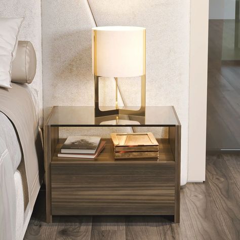 Mesa de cabeceira Kugha Modern Luxury Nightstand, Classy Bedside Table, Side Tables Bedroom Modern Luxury, Side Tables Bedroom Modern, Side Tables Wood, Wooden Bed Side Table, Bed Side Table Design, Wooden Living Room Furniture, Bed Side Tables