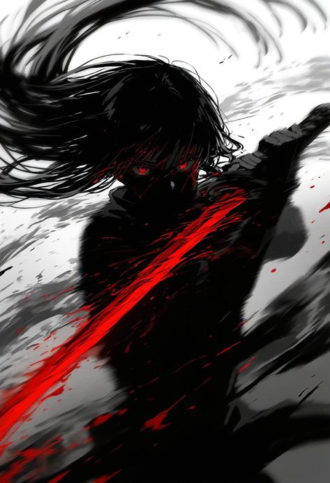 Manga Art Black And White Illustrations, Rogue Samurai, Samurai Manga, Dark Anime Pfp, Samurai Woman, Obscure Art, Anime Samurai, Japanese Art Samurai, Samurai Anime