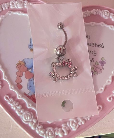 Belly Percinings, Bellybutton Piercings, Hello Kitty Merchandise, Hello Kitty Jewelry, Belly Button Jewelry, Cute Piercings, Belly Jewelry, Pink Life, Belly Piercing