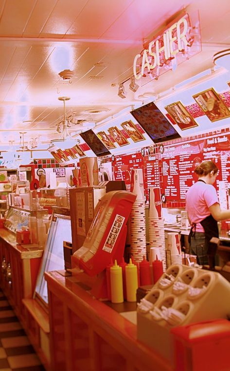 50s Party Aesthetic, 50's Aesthetic 1950s, 90s Diner Aesthetic, Old Diner Aesthetic, 1950s Diner Aesthetic, 50s Suburbia Aesthetic, 50s Diner Aesthetic, 50s Diner Party, 50s Vintage Aesthetic