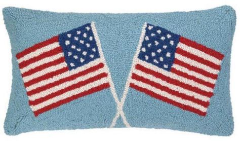 Peking Handicraft Double Flag Pillow. Share your American pride with this double flag pillow! 12" x 22". https://api.shopstyle.com/action/apiVisitRetailer?id=489402442&pid=uid8100-34415590-43 American Flag Pillow, Hook Pillow, Flag Pillow, Hooked Pillow, Hooked Wool, American Flags, Wool Throw Pillows, Throw Pillow Sets, Gift Boutique