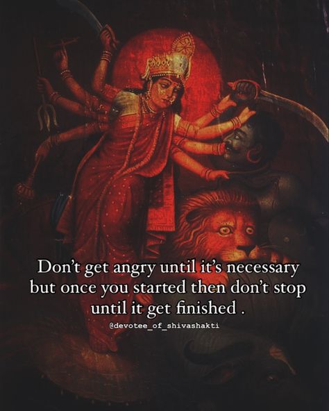 Don’t get angry until it’s necessary ,but once you started then don’t stop until it get finished .💯 Jab bhi galat seema paar kare tab tum somyata chor krodh ko apnana🫀 Shama ko chor dand dena ��💯 Jai maa kali 🫀 jai ma durga🌺 Follow- @devotee_of_shivashakti #maa #maakali #kaalimaa #durga #matarani #devimaa #devotee_of_shivashakti #viral #post #instagram #trending #quotes #new #bhaktimarga #sprituality #quotestoliveby #like #comment #follow #trendingpost Maa Kali Quotes, Kali Maa Hd Wallpaper, Kali Quotes, Jai Maa Kali, Maha Mantra, Hinduism Quotes, Trending Quotes, Durga Ma, Ma Durga