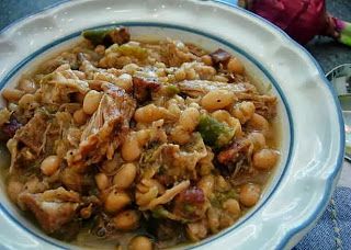 Roasted Pork with White Beans Cassoulet | Drick's Rambling Cafe Southern Suppers, Three Bean Chili Recipe, Bean Cassoulet, Creamy White Chili, White Chili Recipe, Pork Meals, Slow Cooker Chicken Chili, Fatty Foods, Pork N Beans