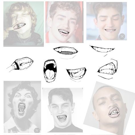 Art Using Shapes, Mouth Shapes, Cool Digital Art, Drawing Face Expressions, Digital Art Inspiration, 얼굴 드로잉, Mouth Drawing, 얼굴 그리기, Human Anatomy Art