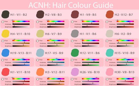 🍑 beatrice on Twitter: "hair color and skin tone guides #ACNH… " Acnh Skin Match, Animal Crossing Hair Guide, Animal Crossing Hair, Violet Sky, Hair Color Guide, Animal Crossing Guide, Acnh Designs, Acnh Ideas, Color Guide