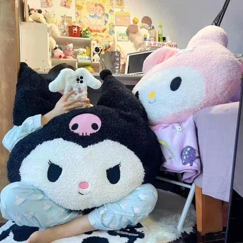 Kuromi Toy, Sanrio Pillow, Giant Sanrio Plush, Kuromi Stuffed Toy, Giant Kuromi Plush, Big Kuromi Plush, My Melody Plushie Big, Purple Kuromi Plush, Girls Xmas Gifts