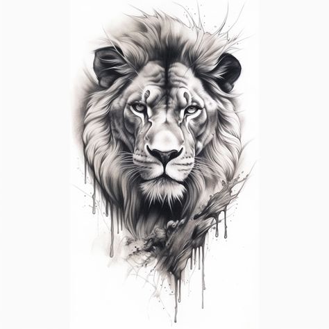 Lion Art Tattoo, Big Cat Tattoo, Aesthetic Animals, Pitbull Tattoo, Lion Sketch, Tattoo Animal, Lion Head Tattoos, Tiger Tattoo Design, Armband Tattoo Design