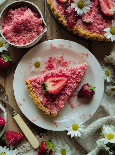 Strawberry Shortcake Mousse Tart | The Lemon Apron Strawberry Shortcake Pie, Cottagecore Food Recipes, Strawberry Shortcake Crumble, Shortcake Crumble, The Best Strawberry Shortcake, Summer Dessert Table, Strawberry Mousse Filling, Best Strawberry Shortcake, Mousse Tart