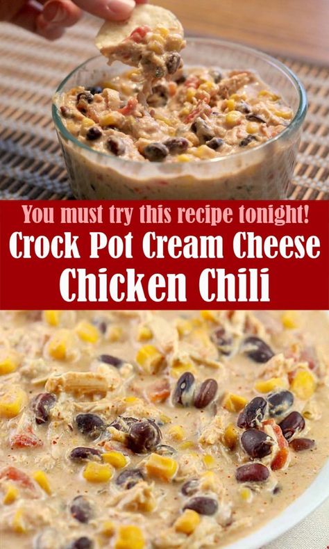 Crock Pot Cream Cheese Chicken Chili Recipe – Reserveamana Cream Cheese Chicken Chili, Chicken Stroganoff, Crock Pot Recipes, Cheese Chicken, Chicken Chili Recipe, Pineapple Chicken, Cream Cheese Chicken, Balsamic Chicken, Crockpot Dishes