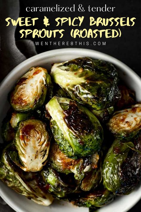 Honey And Soy Sauce, Honey Balsamic, Roasted Brussels Sprouts, Sprout Recipes, Brussels Sprouts Recipe, Chili Garlic Sauce, Spicy Chili, Veggie Side Dishes, Roasted Brussel Sprouts