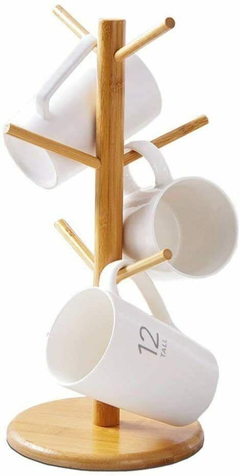 Coffee Cup Rack, Cup Rack, Coffee Mug Holder, Kitchen Cups, Coffee Cup Holder, Mug Tree, Mug Holder, Bamboo Tree, Mug Rack