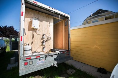 Urban Stealth Uhaul Conversion: Box Truck Tiny House For Sale! Uhaul Camper Conversion, Uhaul Conversion, Box Truck Tiny House, Truck Tiny House, Box Truck Conversion, Camp Storage, Truck Conversion, Truck Campers For Sale, Truck House