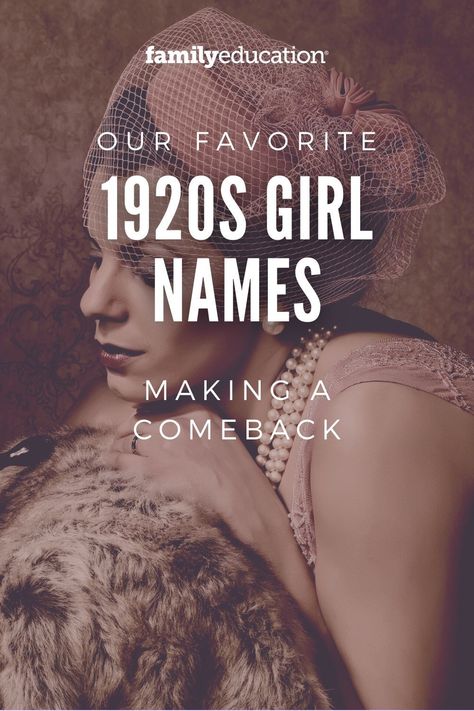 We've curated a list of the most popular girl names from the 1920s along with their meanings that are sure to trend again in the 2020s. Enjoy this list of the best 1920s girl names for your baby name inspiration! Female Baby Names Unique, 1920 Names, Vintage Female Names, Old Money Girl Names, Sassy Girl Names, 1920s Names, Top 100 Girl Names, Victorian Girl Names, Badass Girl Names