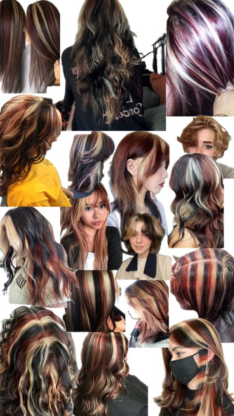 Hair colors, calico hair, ginger, blond, brunette Blond Brunette, Calico Hair, Hair Ginger, Straight Hair Cuts, Hair Color Streaks, Pretty Hair Color, Hair Up Styles, Glam Looks, Hair Inspo Color