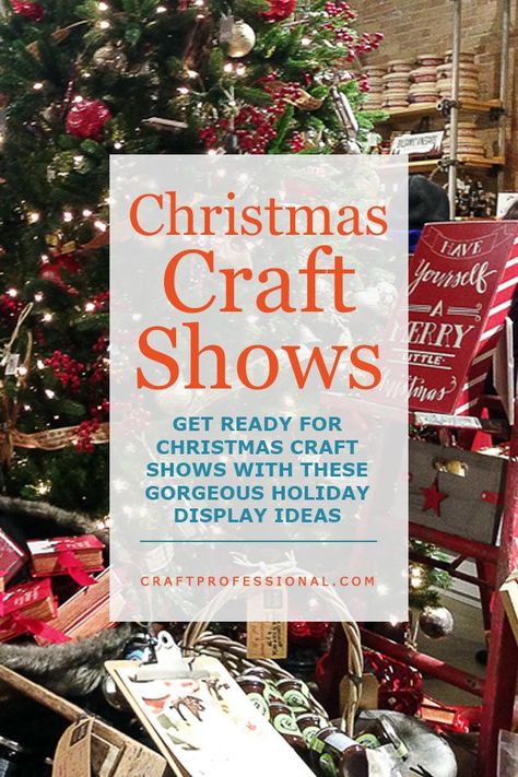 Get ready for Christmas craft shows with these gorgeous holiday display ideas. https://www.craftprofessional.com/christmas-craft-show.html #craftdisplay #craftshow #craftfairs #retaildisplay  #craftbusiness #handmade #merchandising #christmasdecor Ornament Displays For Craft Shows, Christmas Crafts To Sell Make Money, Personalized Candle Favors, Craft Fair Booth Display, Christmas Booth, Booth Designs, Craft Show Booths, Christmas Craft Show, Selling Ideas