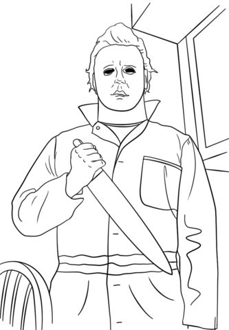 Michael Myers Drawing, Scary Coloring Pages, Scary Drawings, Horror Movie Art, Michael Myers Halloween, Halloween Drawings, Halloween Coloring Pages, Cool Coloring Pages, Horror Comics