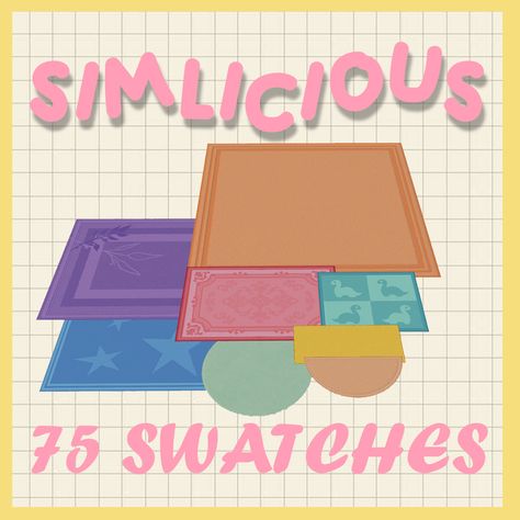 Sims 4 BG Rugs Recolored in WMS 75 color palette Sims 4 Sorbet Recolor, Sims 4 Base Game Cc Furniture, Sims 4 Base Game Recolor, Sims 4 Recolors Furniture, Sims 4 Cc Colorful Furniture, Sims 4 Cc Rugs Maxis Match, Sims 4 Colorful Cc, Sims 4 Cc Recolor, Sims 4 Rugs Cc