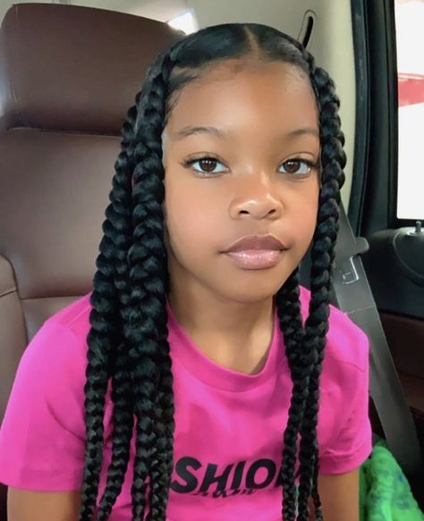 Box Braids Hairstyles For Kids, Jumbo Box Braids Hairstyles, Lil Girl Hairstyles Braids, Braids Hairstyles For Kids, Kids Box Braids, Black Kids Braids Hairstyles, Lil Girl Hairstyles, Jumbo Box Braids, Girls Natural Hairstyles