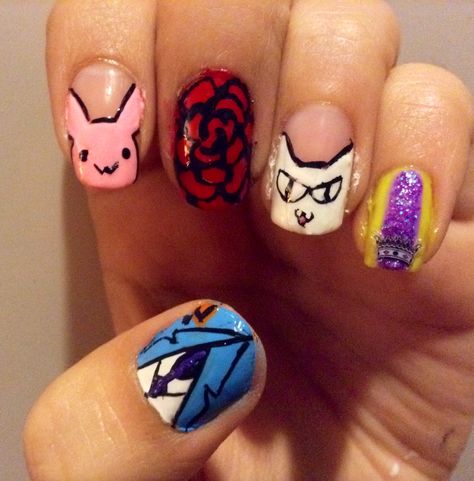 Ouran High School Host Club nails Ouran Host Club Nails, Ohshc Nails, Ouran High School Host Club Nails, Anime Inspired Nails, Club Nails, Nails School, Anime Nail, Ouran Highschool, Ouran Host Club