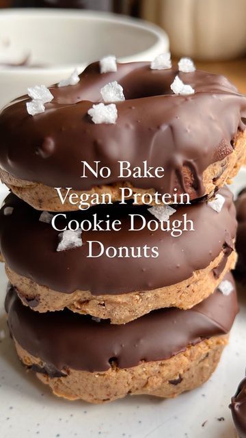 Vegan Protein Cookies, Protein Donuts, Protein Cookie Dough, Glazed Donuts, Vegan Donuts, Buzzfeed Food, Donut Glaze, Vegan Protein, Snack Time