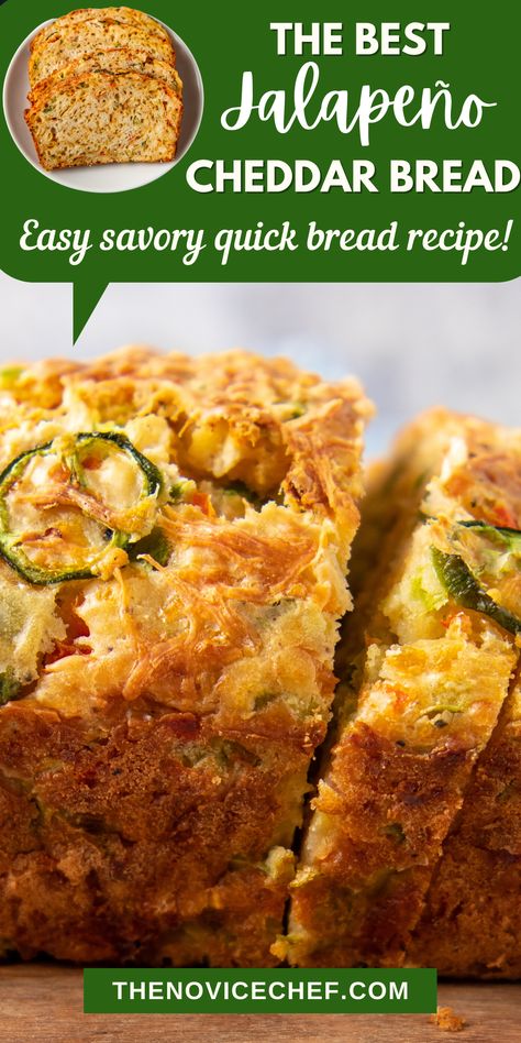 Jalapeno Cheddar Bread, Savory Quick Bread, Jalapeno Cheese Bread, Cheddar Bread, Witch Recipes, Easy Quick Bread, Bubble Bread, Quick Bread Recipe, Food Knowledge