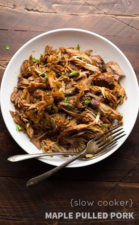 Slow Cooker Maple Pulled Pork | Sweet Peas & Saffron Fwfl Recipes, Maple Pulled Pork, Weekday Recipes, Lunch Prep, Bon Apetit, Dinner Meal Prep, Slow Cooked Meals, Pulled Pork Recipes, Incredible Edibles