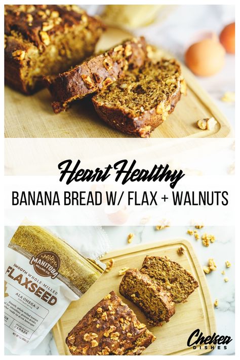 Heart Healthy Baking Recipes, Heart Healthy Baking, Heart Healthy Banana Bread Recipe, Heart Healthy Bread, Heart Healthy Bread Recipes, Heart Healthy Banana Bread, Heathly Banana Bread, Whole Food Banana Bread, Banana Walnut Bread Healthy