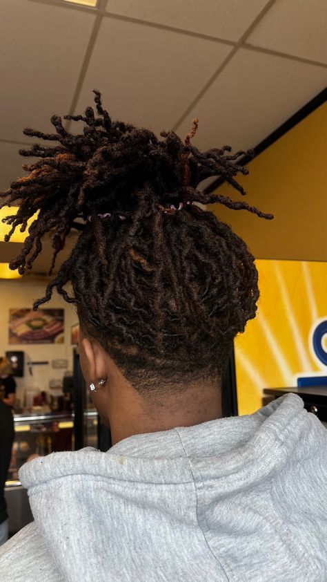 Braid Loc Styles Men, How To Make Your Locs Grow Fast, Dreds Locs Man, Short Loc Styles For Men With Fade, Temp Fade With Dreads, Medium Small Locs, Low Taper Locs, Low Taper Dreads, Drop Fade Dreads