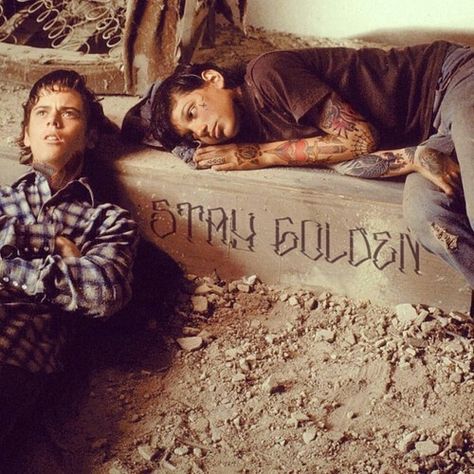 Ponyboy and Johnny. 80s People, Pony Boy, Thomas Howell, Johnny Cade, Outsiders Movie, Stay Gold Ponyboy, Teenage Wasteland, The Outsiders 1983, Inked Magazine